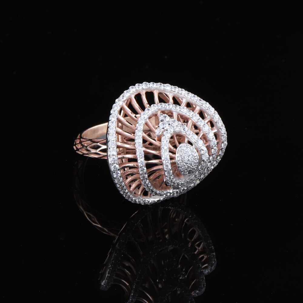 18K Gold Plain Diamond Ring