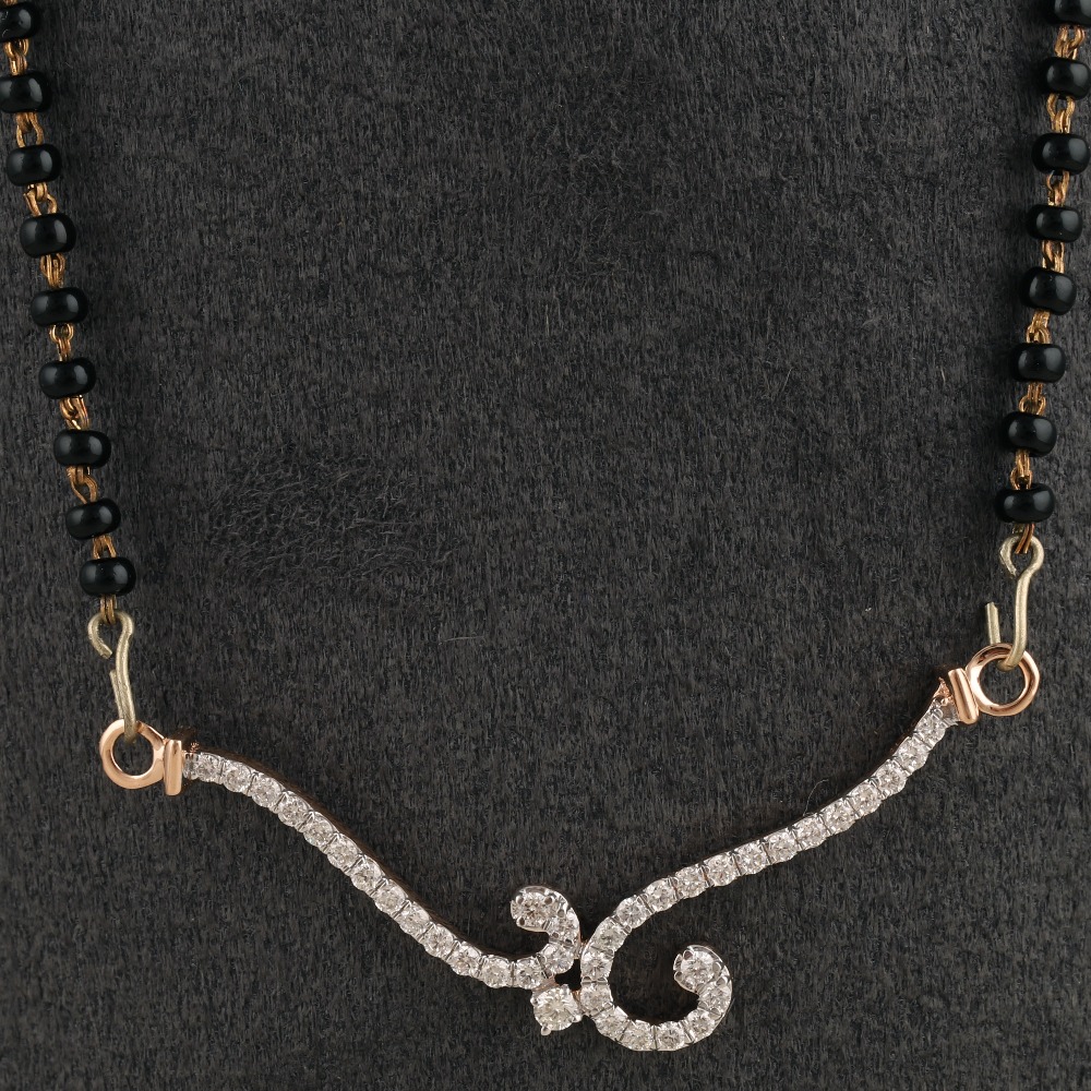 18kt delicate diamond mangalsutra