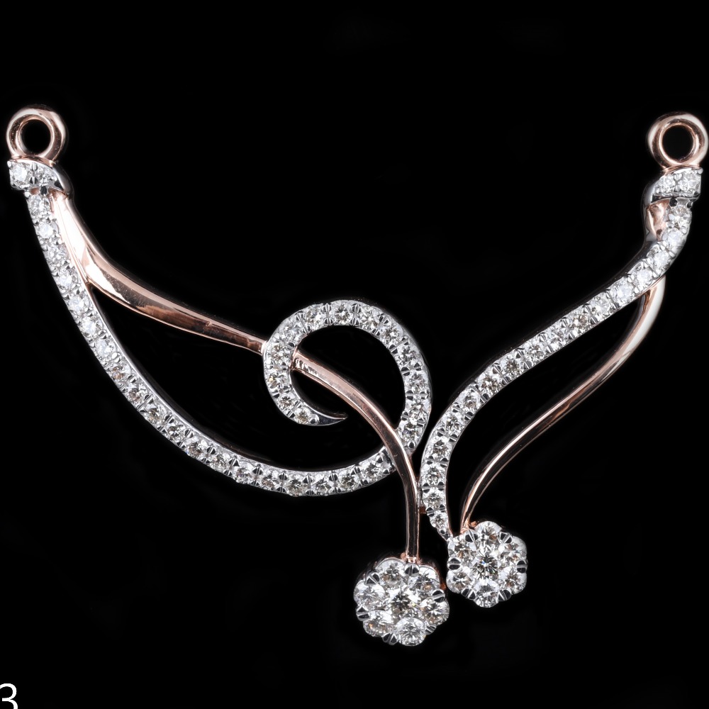 18kt gold flower diamond mangalsutra
