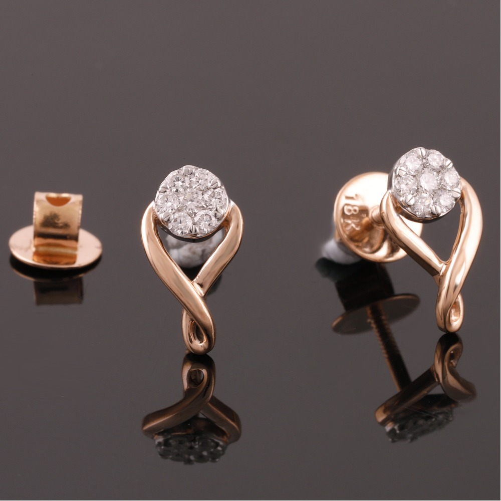 18kt designer diamond bali earrings