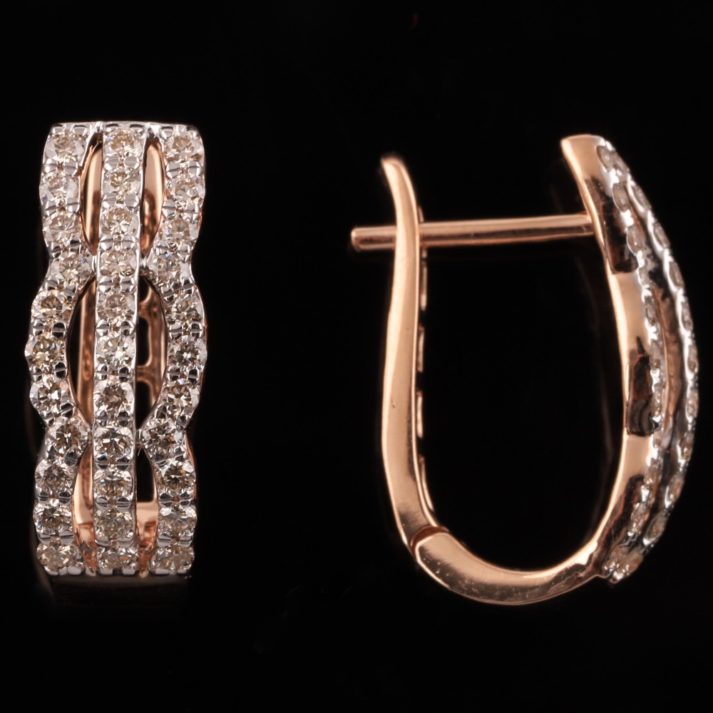 18kt designer diamond bali earrings