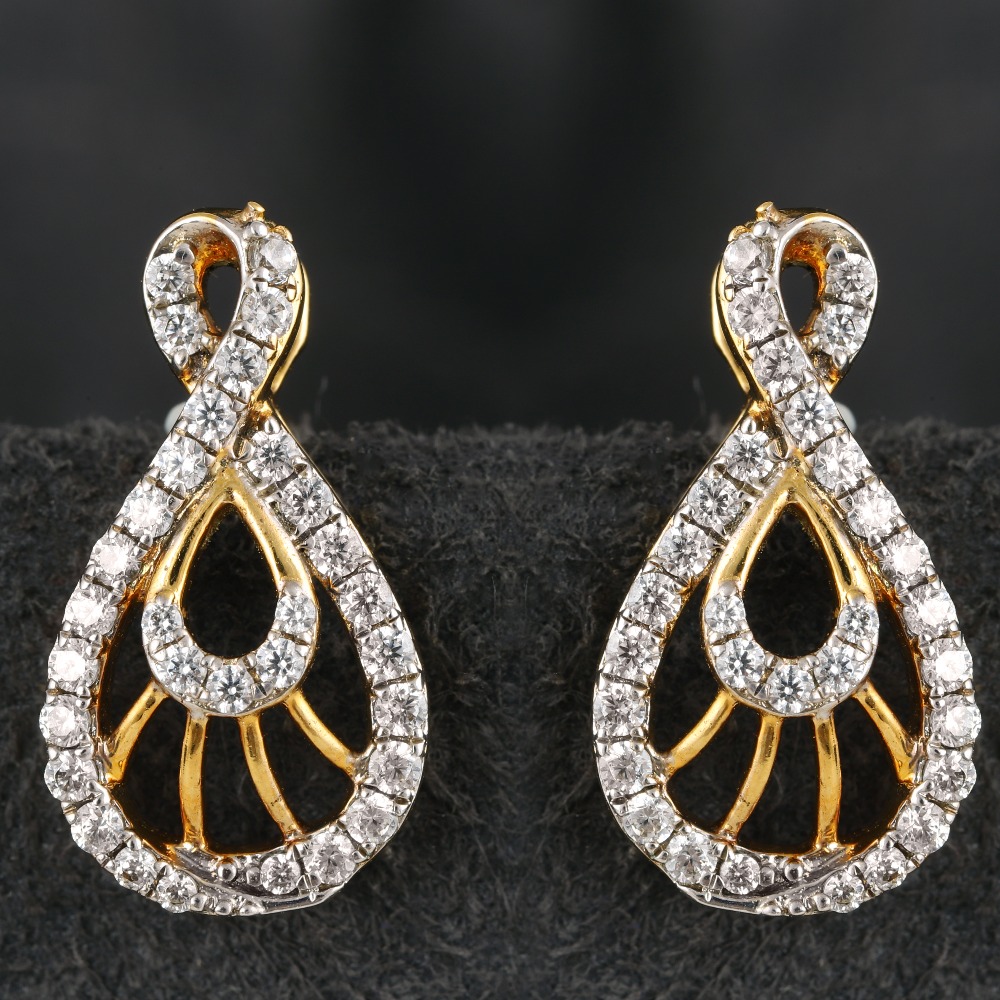 18kt designer diamond drops earrings