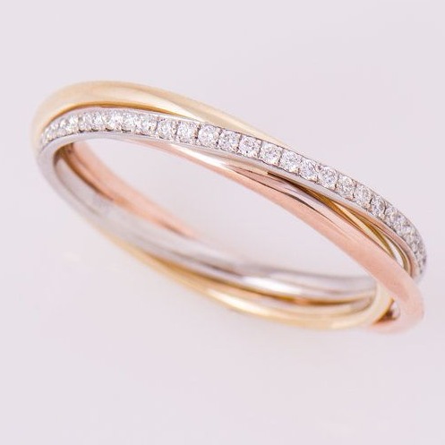 fancy two tone diamond band