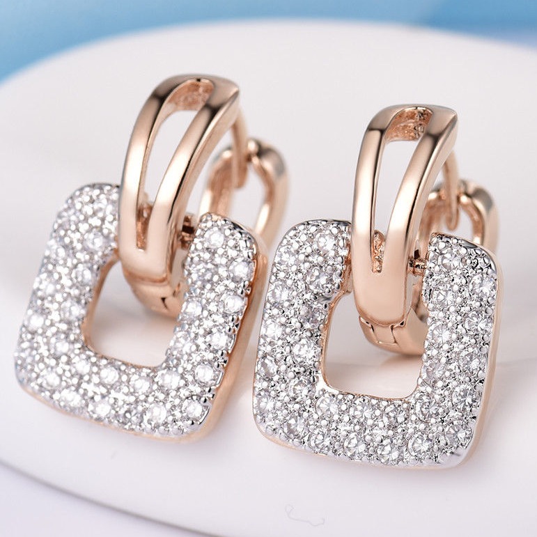 Fancy diamond rose gold bali