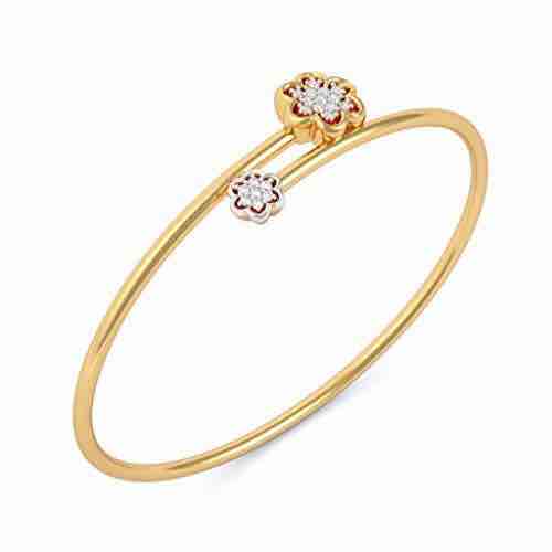 18KT Light Weight Flower Design Diamond Bracelet
