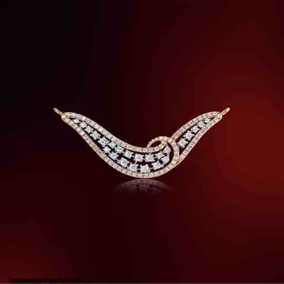 18KT Rose Gold Fancy Designer Diamond Mangalsutra Pendant