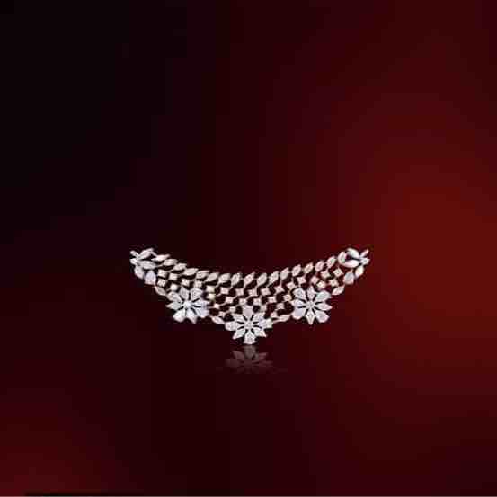 18KT Rose Gold Flower Design Real Diamond Mangalsutra Pendant