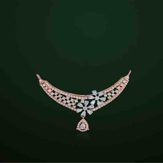 18KT Rose Gold Fancy Pink Mangalsutra Pendant