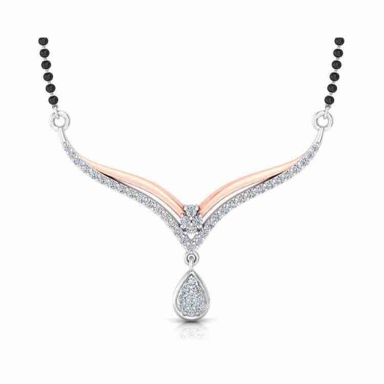 18KT Rose Gold Antique Mangalsutra With Diamond Pendant