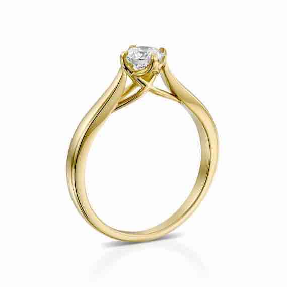 18KT Yellow Gold Real Diamond Solitaire Ring
