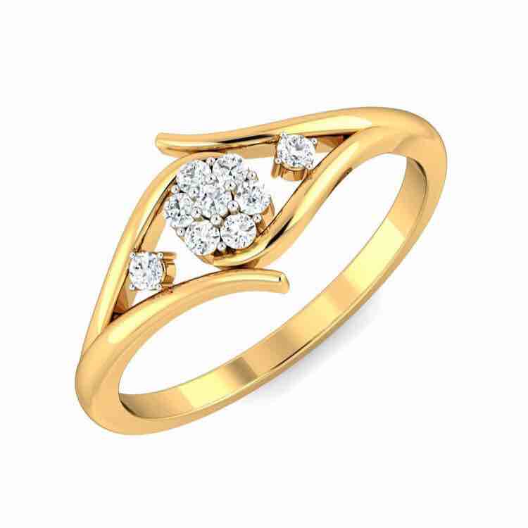 18KT Yellow Gold Diamond Pressure Setting Ring