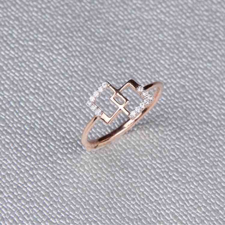 18KT Rose Gold Real Diamond Ladies Ring