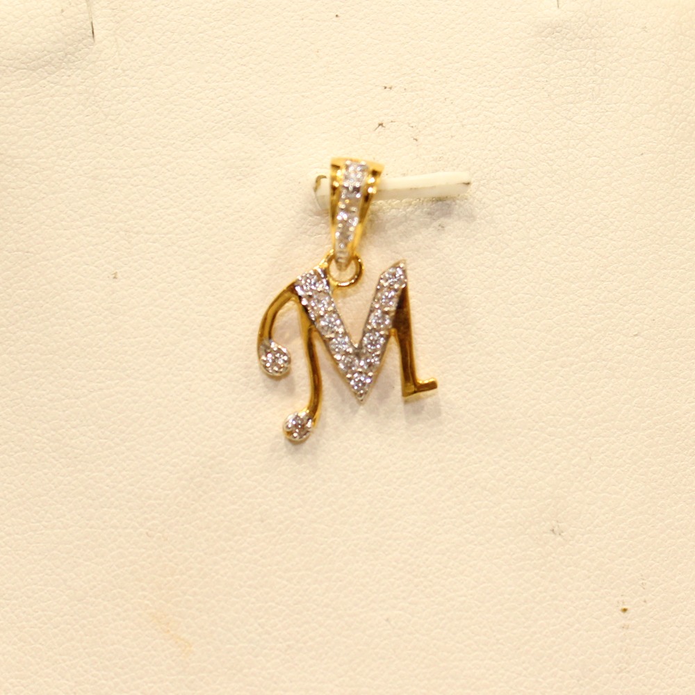 22KT Gold Indian Fancy Letter Pendant