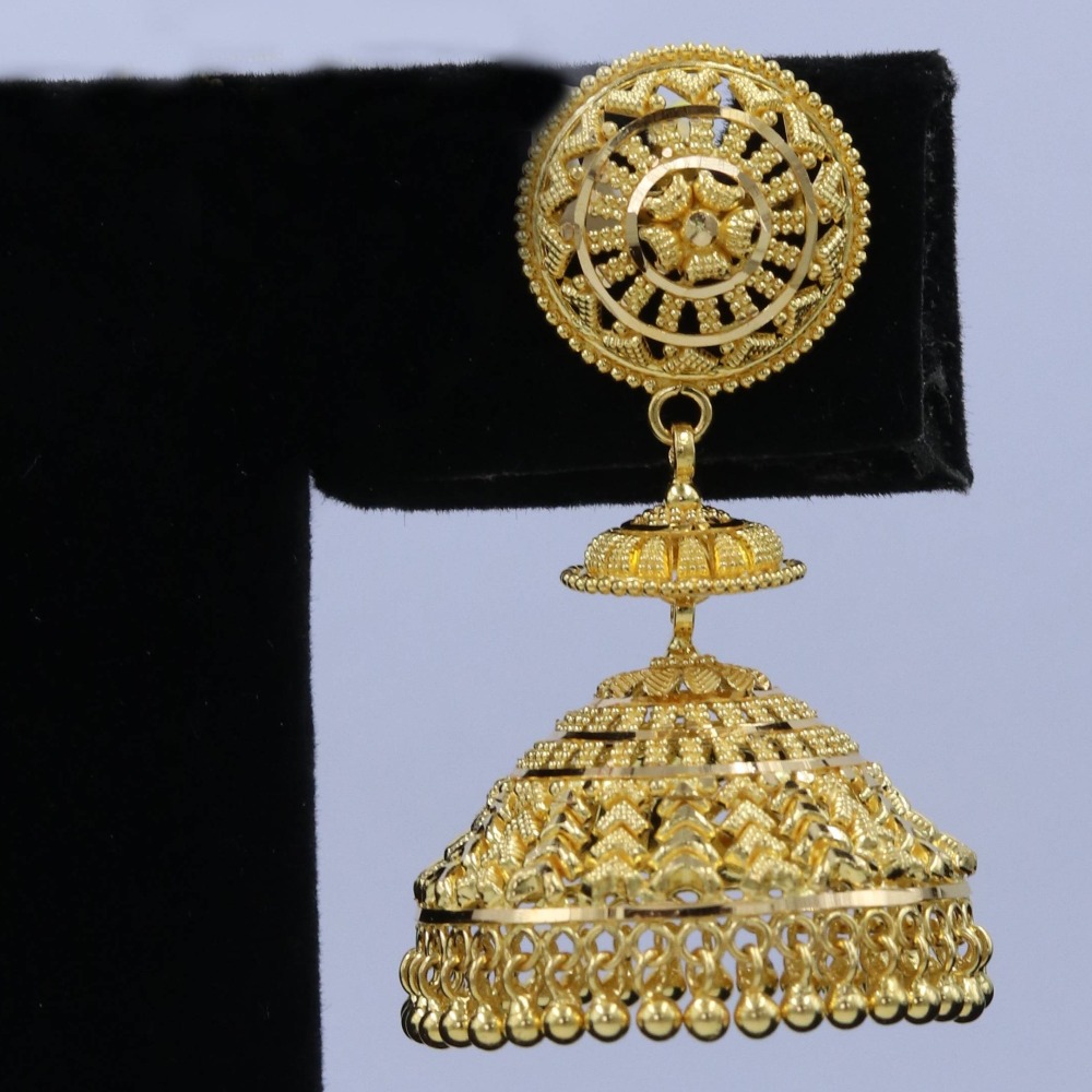 22K GOLD TWO HANGING EARRING