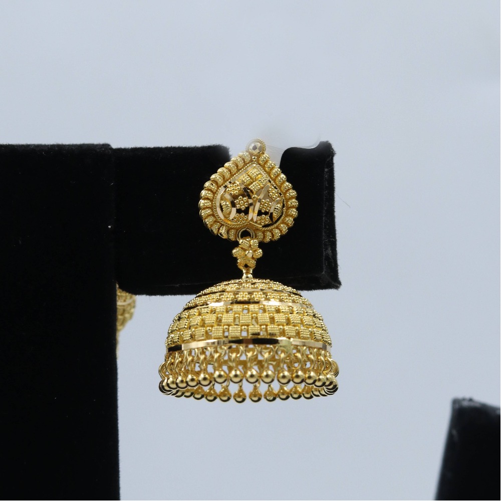 916 gold Plain rava design Earring