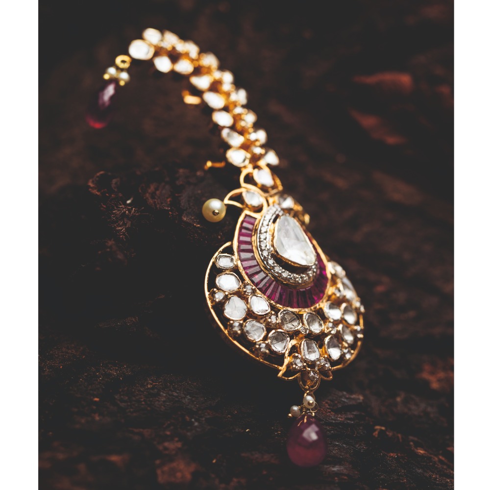 22KT Gold Antique Jadtar Hair Tika