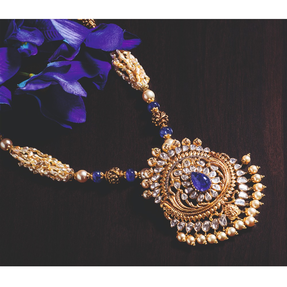 916 Gold Jadtar Necklace For Women