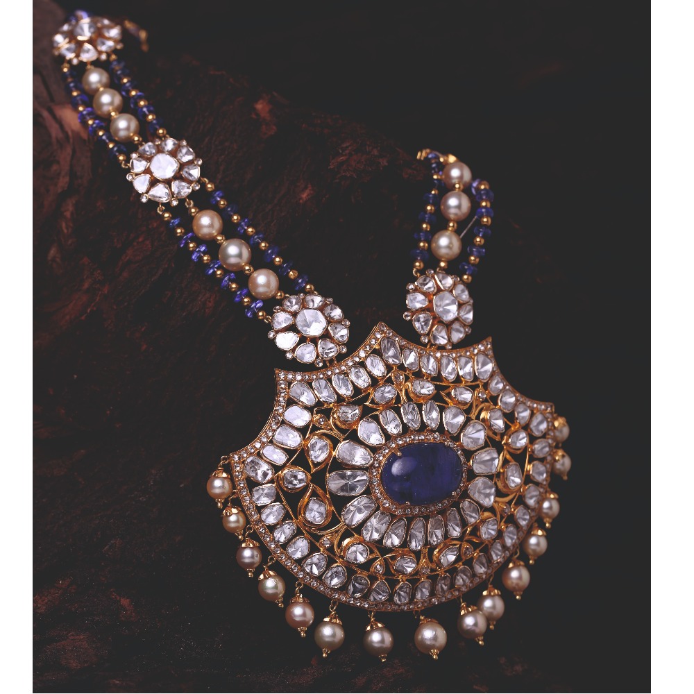 22KT Gold traditional Design Jadau Necklace