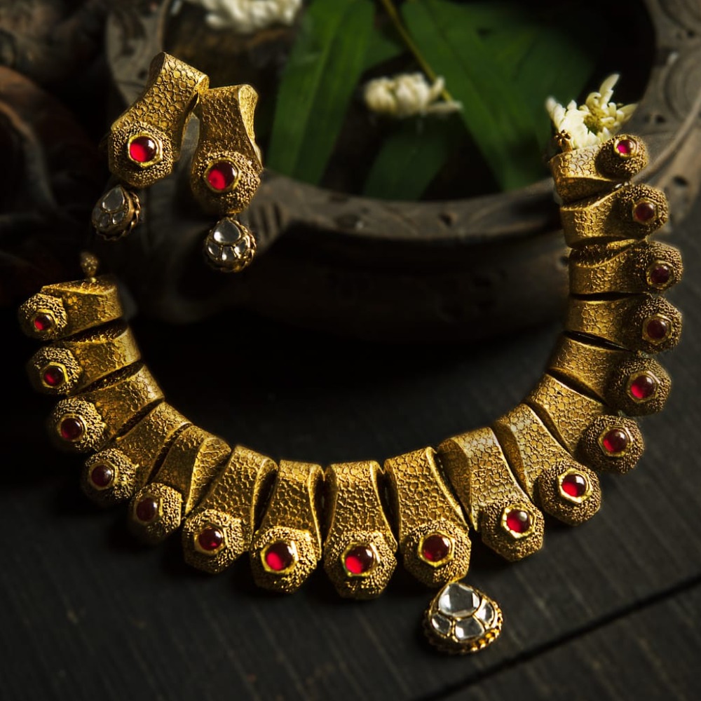 916 gold Antique Necklace Set