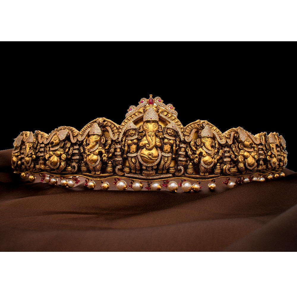 916 Gold Antique South Design Necklace Set