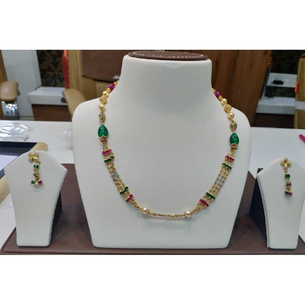 916 Gold Stylish  Moti Mala