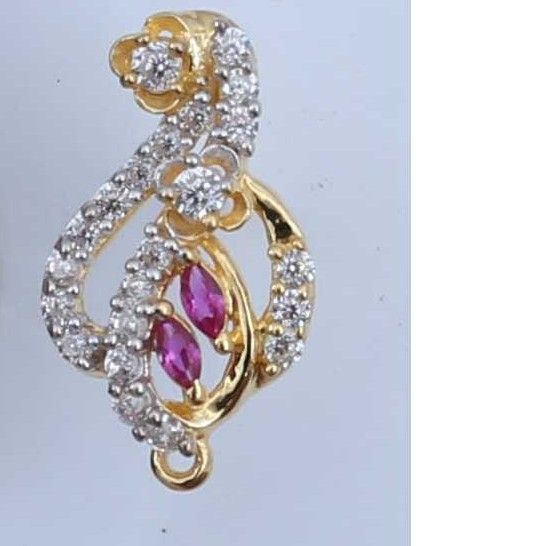 Indian 18KT Gold Natural CZ AD Stone Buti