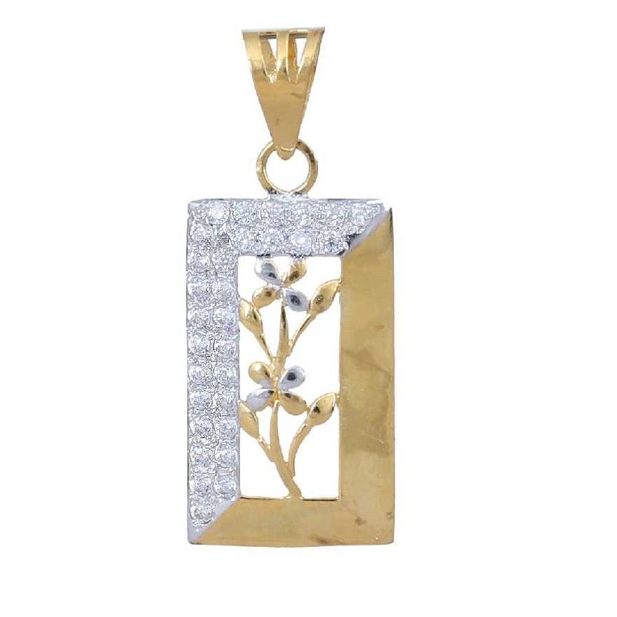 18K / 750 Gold Indian Yellow CZ Stone Pendant
