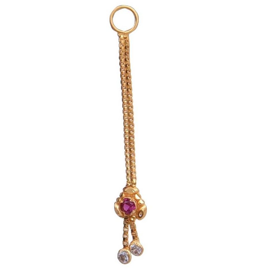 18KT Gold Fancy CZ Stone Earring Latkan