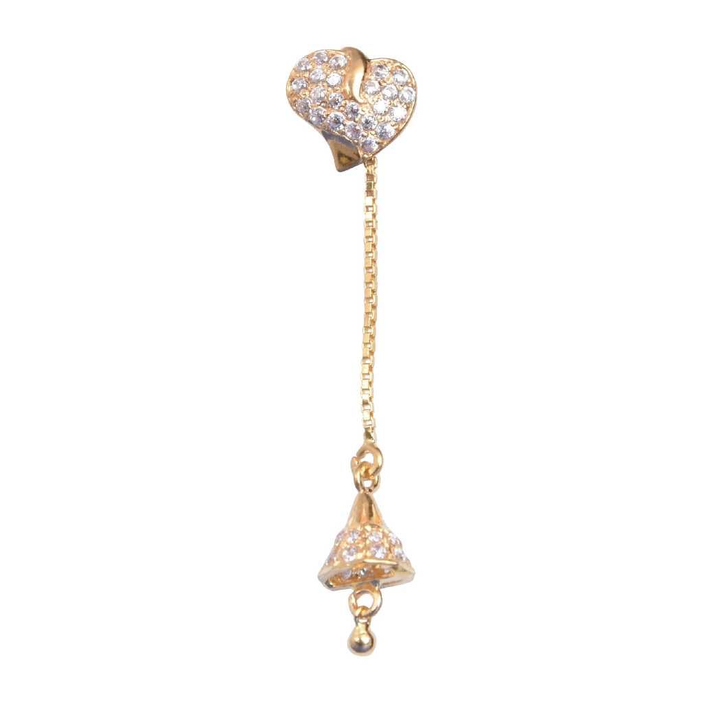 18K Gold Heart CZ Stone Attractive Sui Dhaga