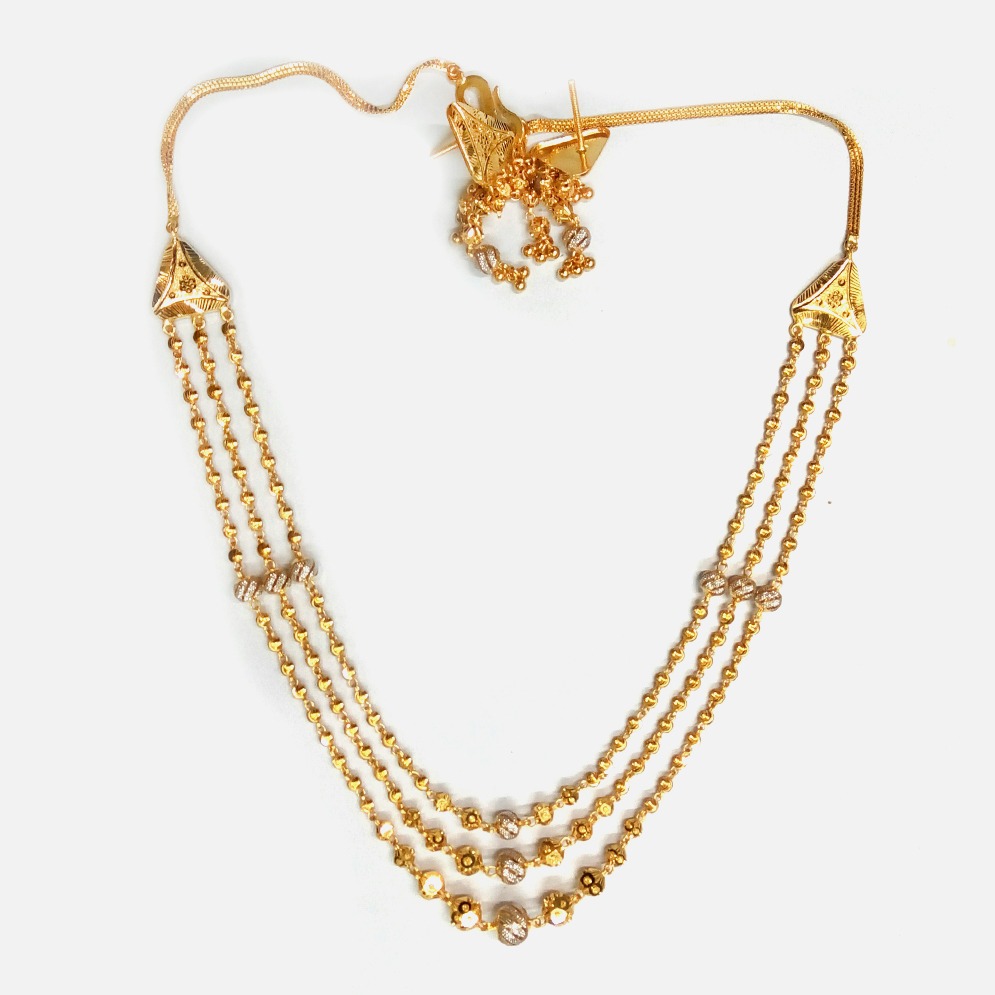 916 gold fancy 3 layer necklace set vNA-n002