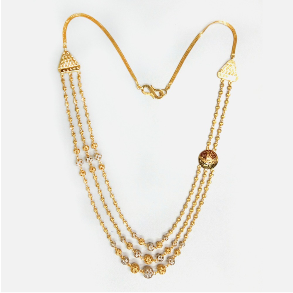 916 gold 3 layer bead necklace vNA-n001