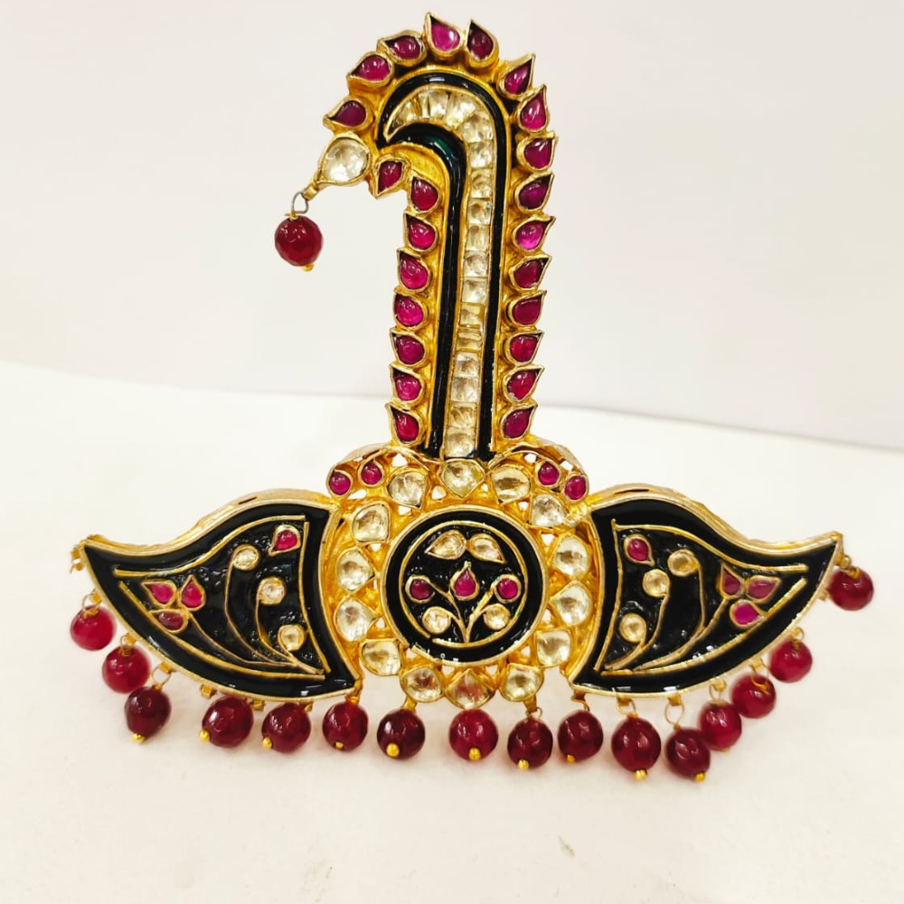 Morpankh kalgi with kundan and red hanging stone 1375