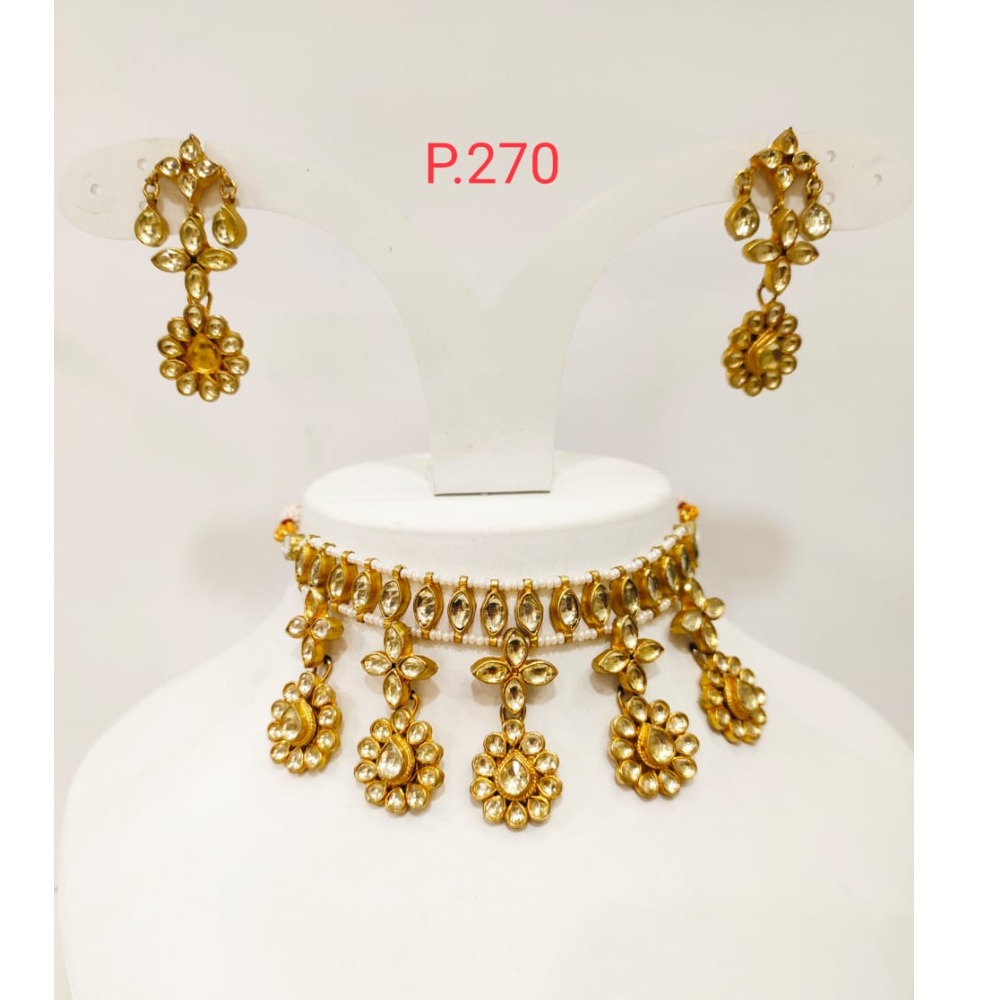 Antique kundan necklace mini choker  1180