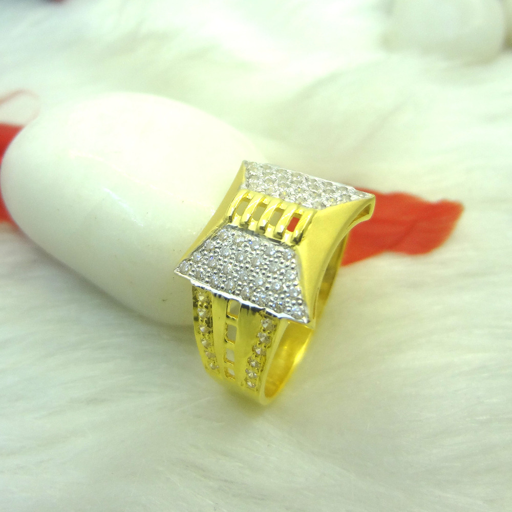 916 gold cz diamond gents ring