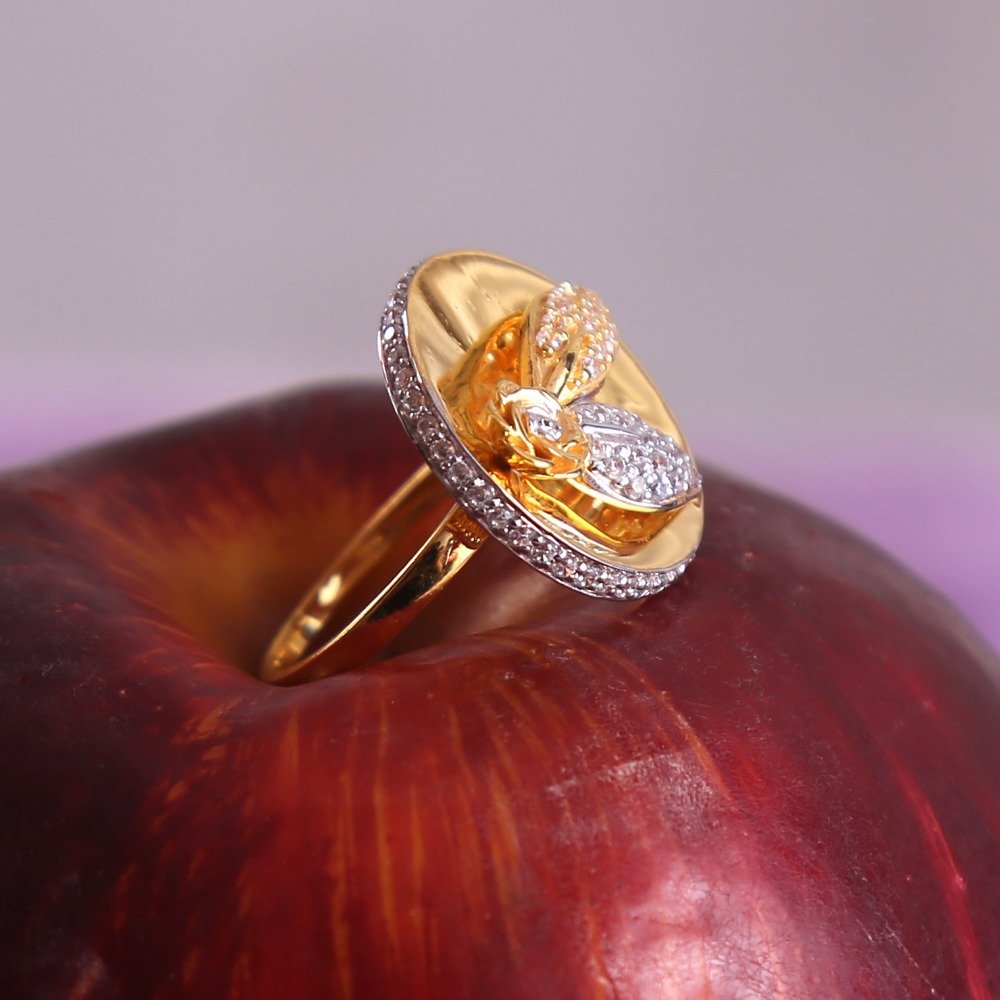 916 gold cz daimond cocktail ladies ring