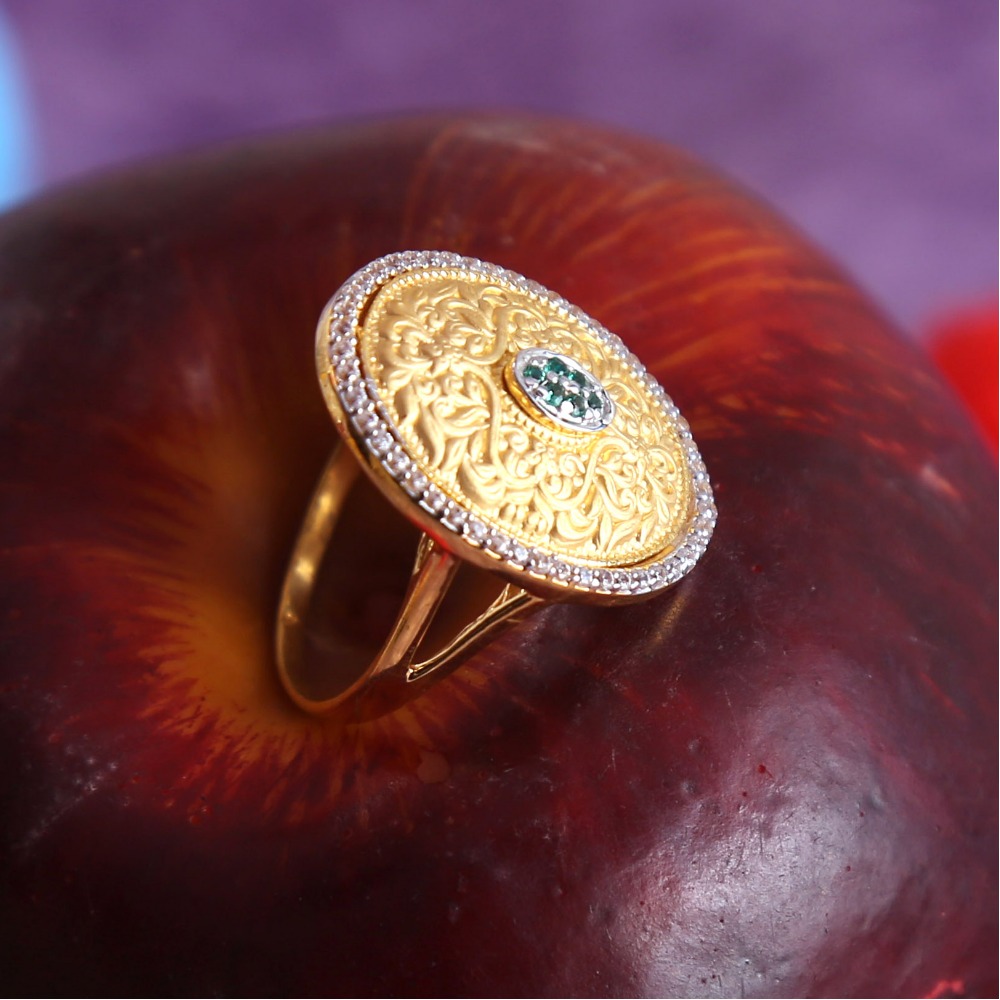 916 gold cz daimond cocktail ladies ring