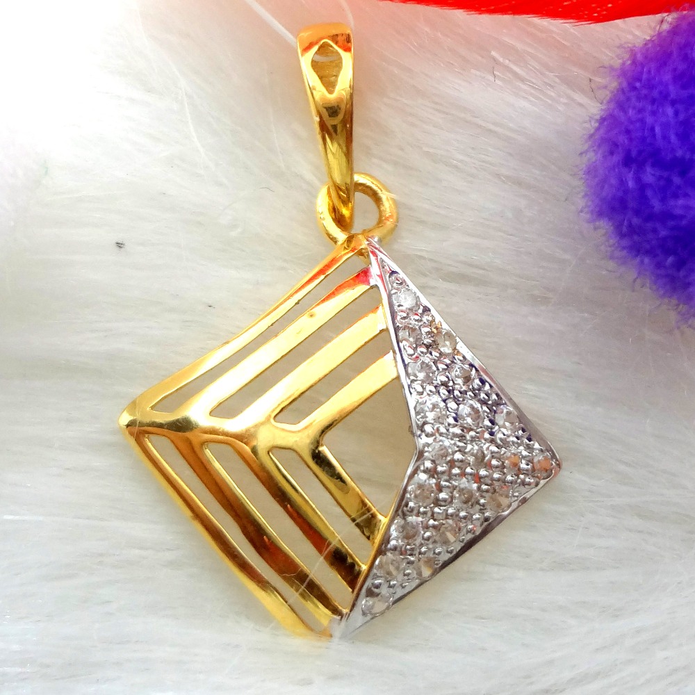916 gold cz diamond gents pendant