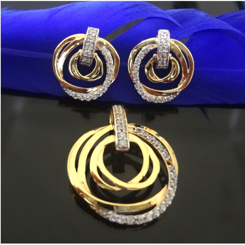 916 GOLD CZ DIAMOND PENDENT SET