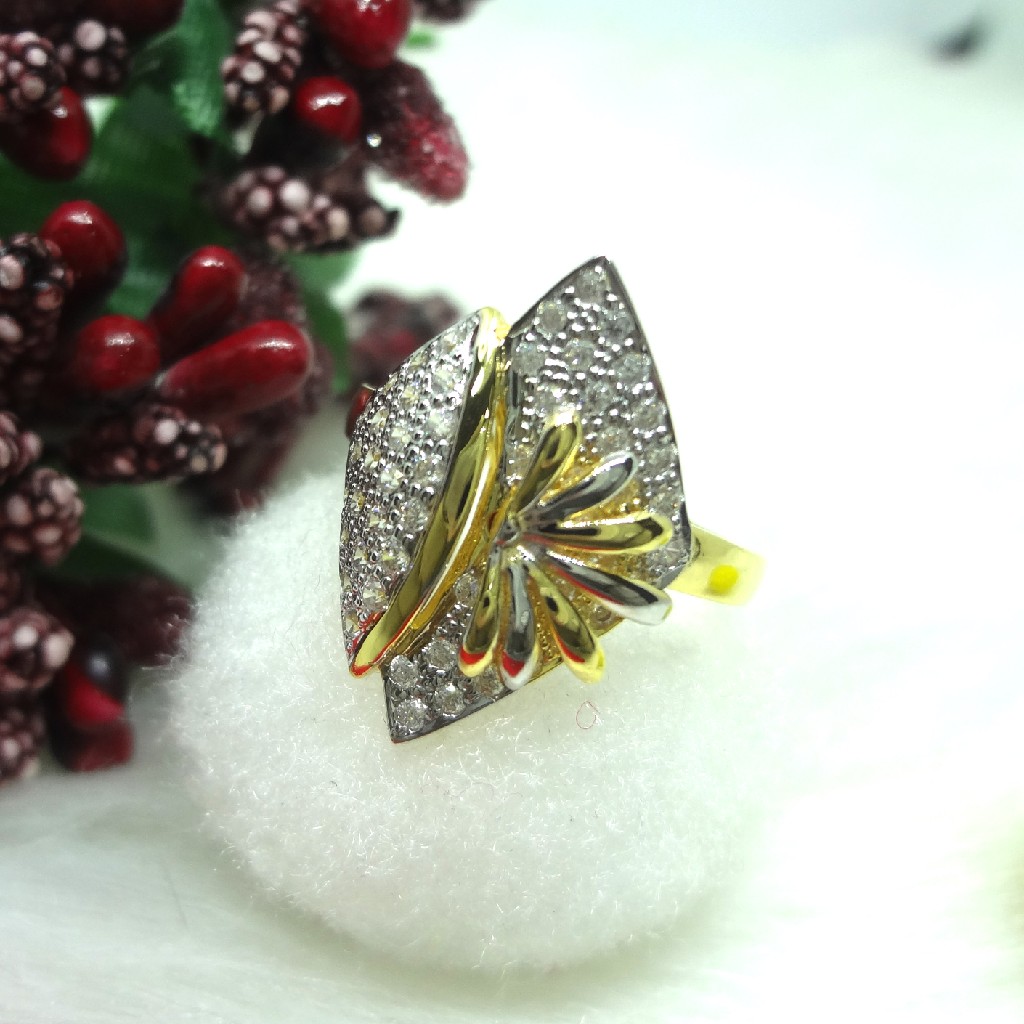 916 Gold Cz Diamond Ladies Ring