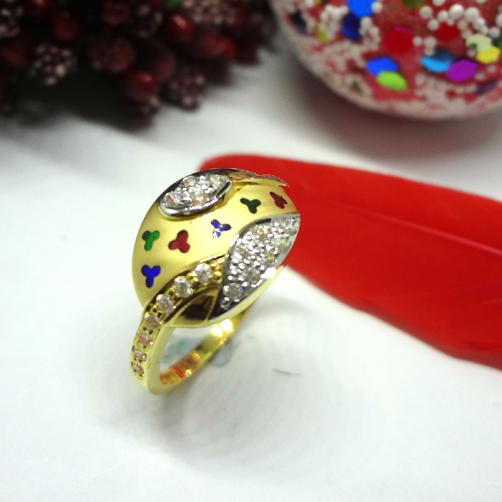 916 gold cz diamond ladies ring