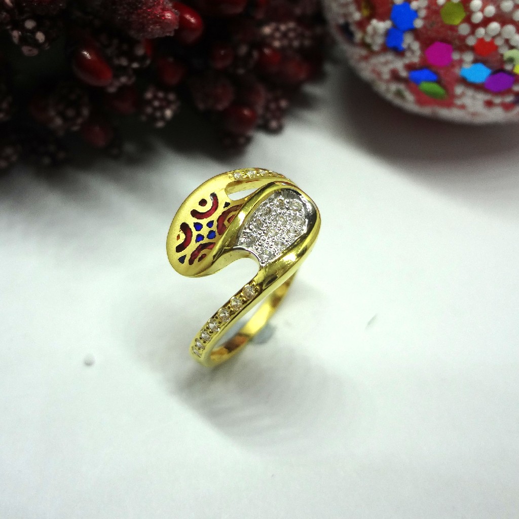 916 gold cz diamond ladies ring