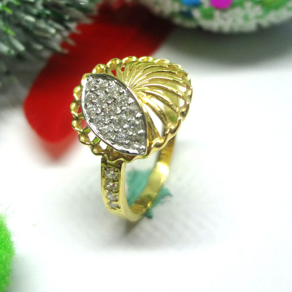 916 gold cz diamond ladies ring
