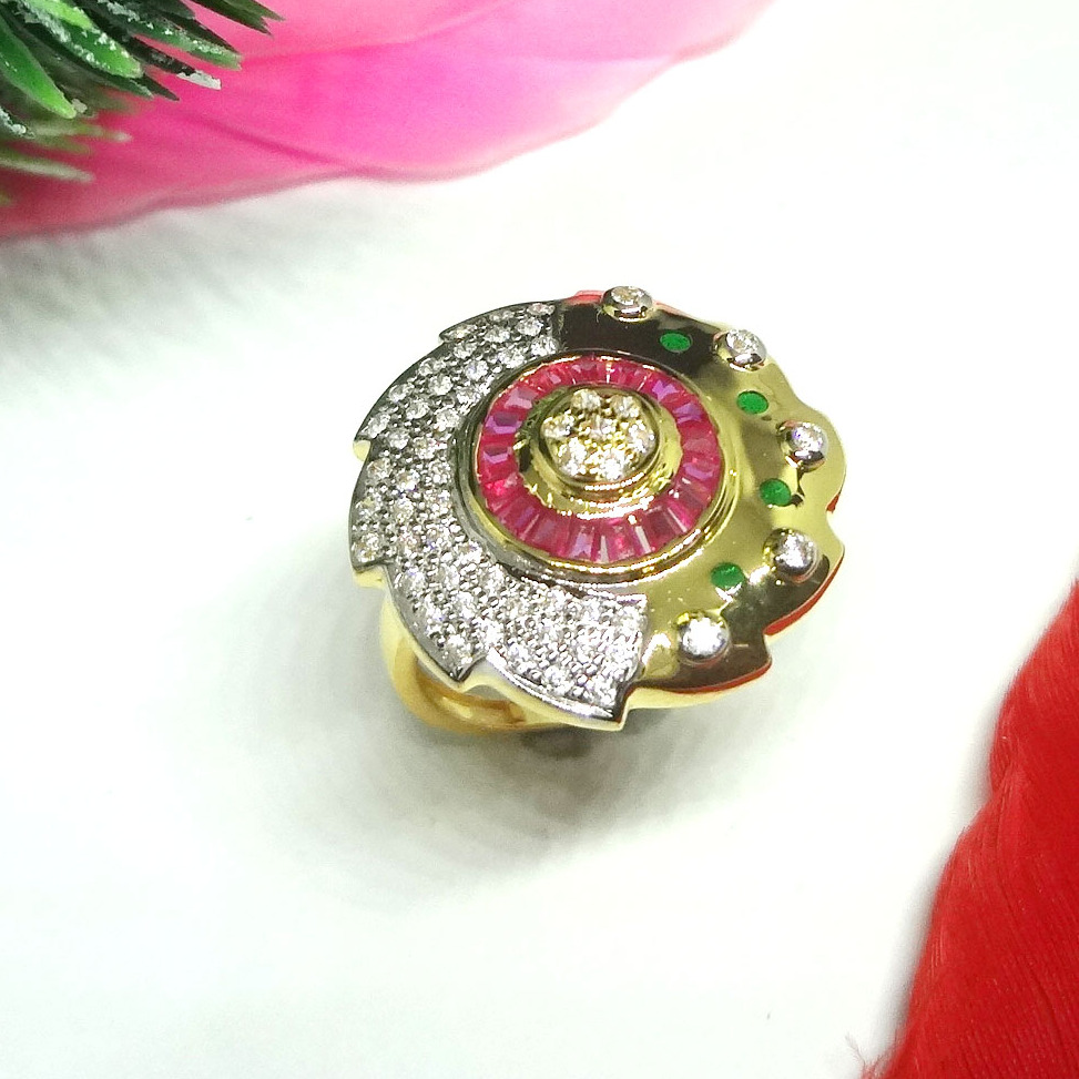 916 gold cz diamond ladies ring