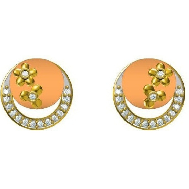 18kt cz rose gold diamond earrings