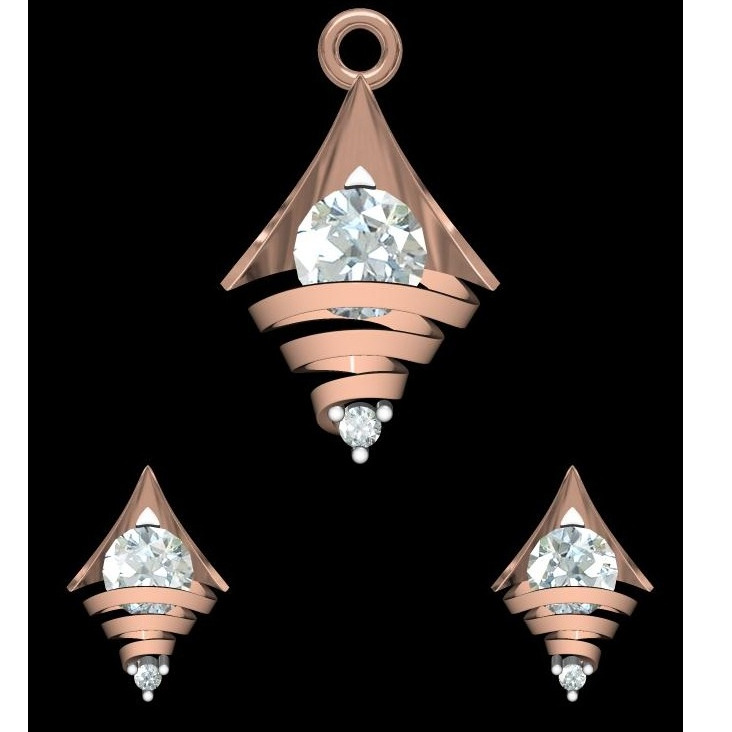 18kt rose gold soliter diamond pendant set