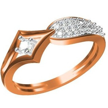 18kt cz rose gold diamond ladies ring