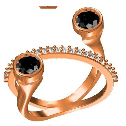 18kt cz rose gold diamond ladies ring