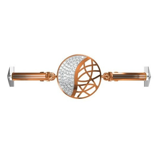18kt cz rose gold ladies kada