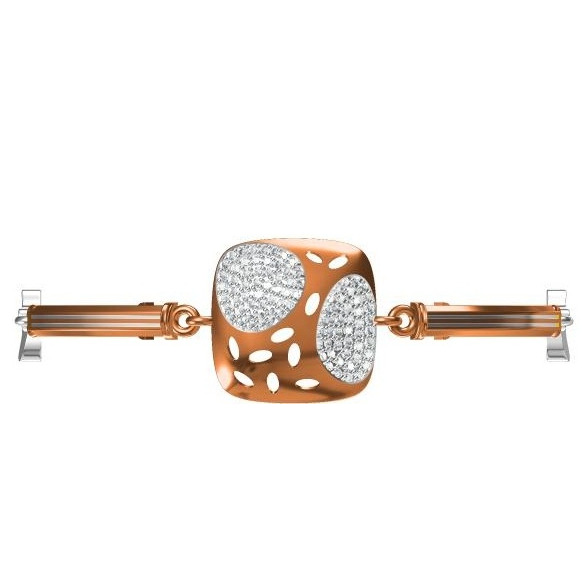 18kt cz rose gold ladies kada