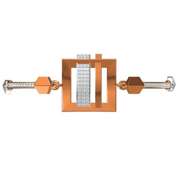 18kt cz rose gold ladies kada